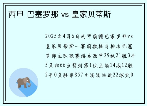 西甲 巴塞罗那 vs 皇家贝蒂斯